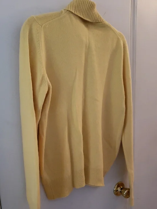 Light Yellow Turtleneck Sweater - Women's Cozy Knit - Picture 12 of 13